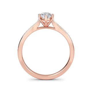 Marquise Tapered Sidestone Engagement Ring 0.5 ct