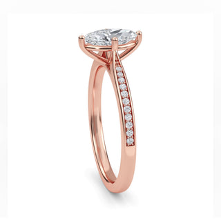 Marquise Tapered Sidestone Engagement Ring 0.5 ct