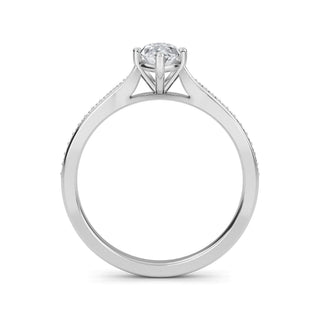 Marquise Tapered Sidestone Engagement Ring 0.5 ct
