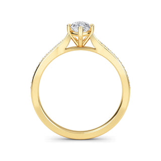 Marquise Tapered Sidestone Engagement Ring 0.5 ct