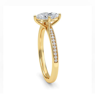 Marquise Tapered Sidestone Engagement Ring 0.5 ct