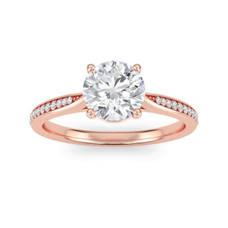 Round Brilliant Tapered Sidestone Engagement Ring 0.9 ct