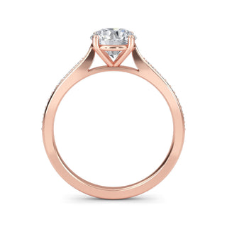 Round Brilliant Tapered Sidestone Engagement Ring 0.9 ct