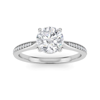 Round Brilliant Tapered Sidestone Engagement Ring 0.9 ct