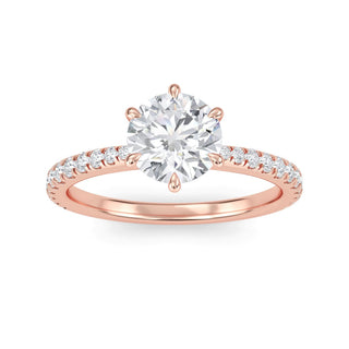 Round Cut Classic Pavé Engagement Ring 1.0 ct
