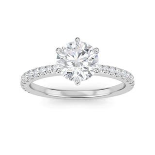 Round Cut Classic Pavé Engagement Ring 1.0 ct