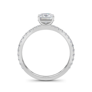 Asscher Cut Refined Pavé Engagement Ring 1.0 ct