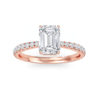 Emerald Cut Refined Pavé Engagement Ring 1.0 ct