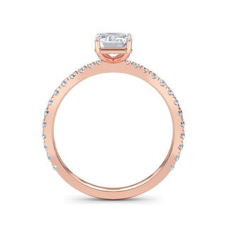 Emerald Cut Refined Pavé Engagement Ring 1.0 ct