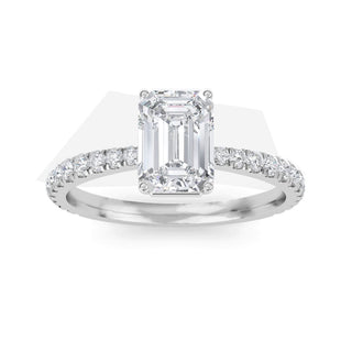 Emerald Cut Refined Pavé Engagement Ring 1.0 ct