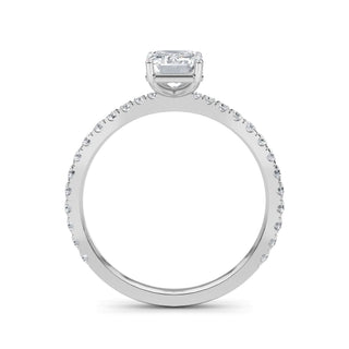 Emerald Cut Refined Pavé Engagement Ring 1.0 ct