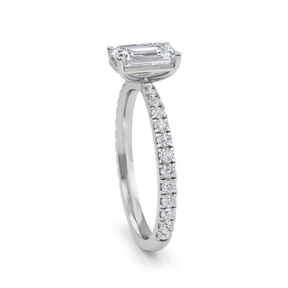 Emerald Cut Refined Pavé Engagement Ring 1.0 ct