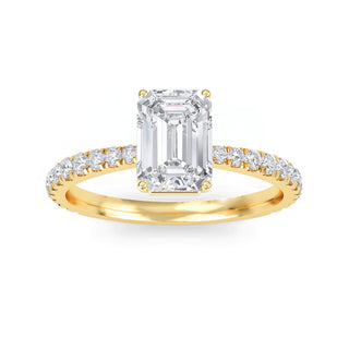 Emerald Cut Refined Pavé Engagement Ring 1.0 ct