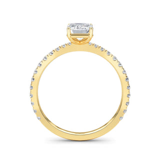 Emerald Cut Refined Pavé Engagement Ring 1.0 ct