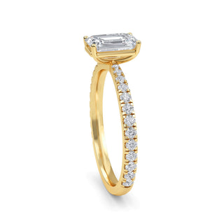 Emerald Cut Refined Pavé Engagement Ring 1.0 ct