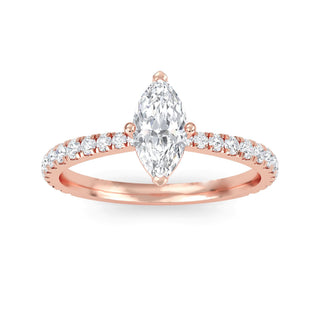 Marquise Cut Refined Pavé Engagement Ring 0.5 ct