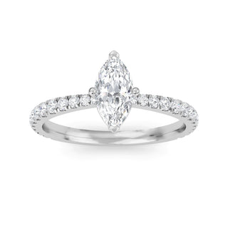 Marquise Cut Refined Pavé Engagement Ring 0.5 ct