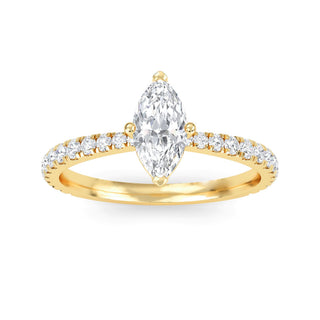 Marquise Cut Refined Pavé Engagement Ring 0.5 ct