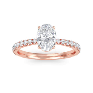 Oval Cut Refined Pavé Engagement Ring 0.75 ct