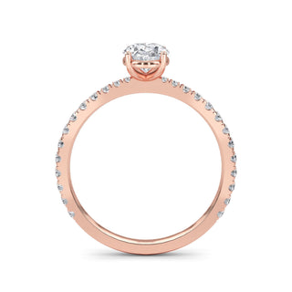 Oval Cut Refined Pavé Engagement Ring 0.75 ct