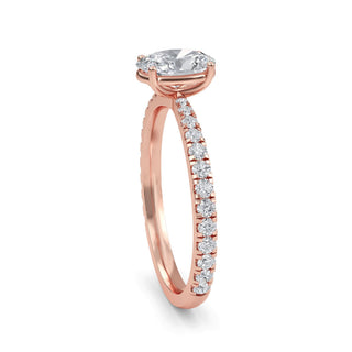Oval Cut Refined Pavé Engagement Ring 0.75 ct