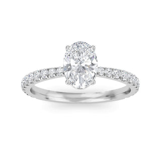 Oval Cut Refined Pavé Engagement Ring 0.75 ct