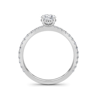 Oval Cut Refined Pavé Engagement Ring 0.75 ct