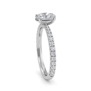 Oval Cut Refined Pavé Engagement Ring 0.75 ct