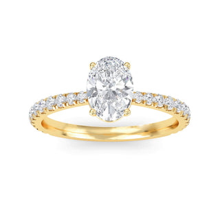 Oval Cut Refined Pavé Engagement Ring 0.75 ct