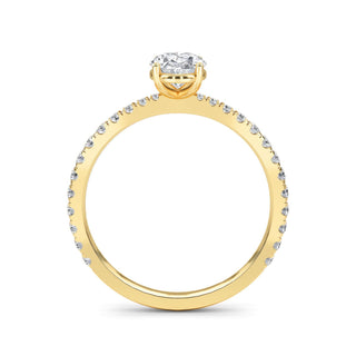 Oval Cut Refined Pavé Engagement Ring 0.75 ct