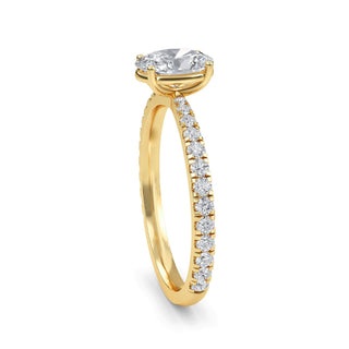 Oval Cut Refined Pavé Engagement Ring 0.75 ct