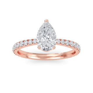 Pear Petite Pavé Engagement Ring 1.0 ct