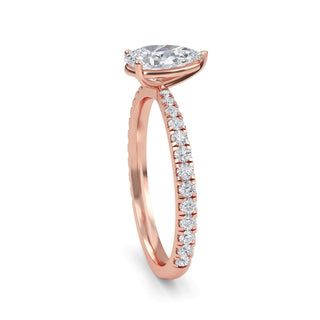 Pear Petite Pavé Engagement Ring 1.0 ct