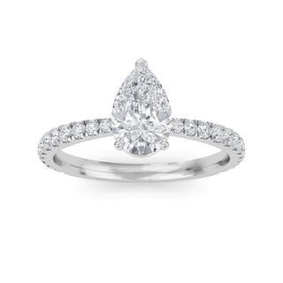 Pear Petite Pavé Engagement Ring 1.0 ct