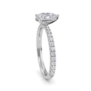 Pear Petite Pavé Engagement Ring 1.0 ct