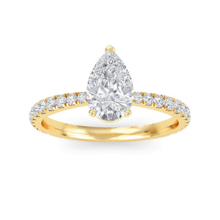 Pear Petite Pavé Engagement Ring 1.0 ct