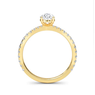 Pear Petite Pavé Engagement Ring 1.0 ct