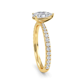 Pear Petite Pavé Engagement Ring 1.0 ct