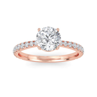Round Cut Refined Pavé Engagement Ring 1.0 ct