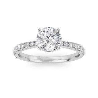 Round Cut Refined Pavé Engagement Ring 1.0 ct