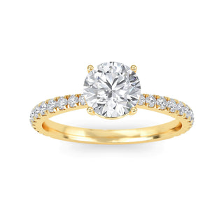 Round Cut Refined Pavé Engagement Ring 1.0 ct