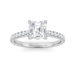 Asscher Cut Signature Pavé Engagement Ring 1.0 ct