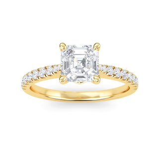 Asscher Cut Signature Pavé Engagement Ring 1.0 ct