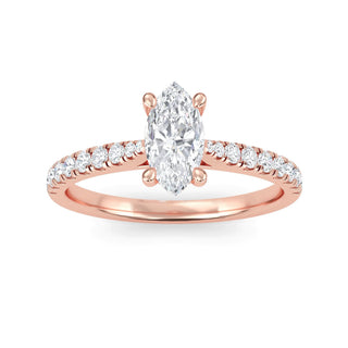 Marquise Cut Classic Pavé Engagement Ring 1.0 ct