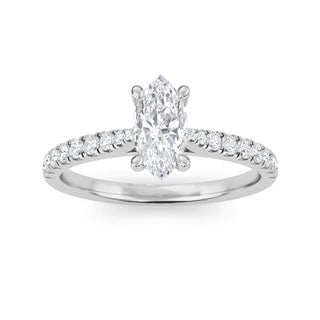Marquise Cut Classic Pavé Engagement Ring 1.0 ct