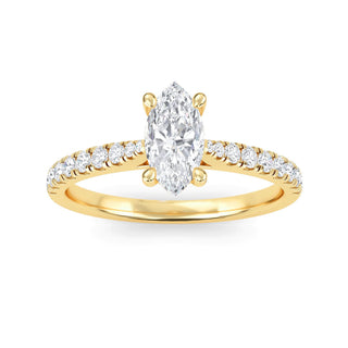 Marquise Cut Classic Pavé Engagement Ring 1.0 ct