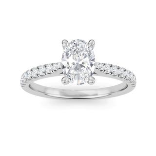 Oval Cut Classic Pavé Engagement Ring 1.0 ct