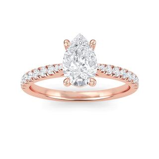 Pear Cut Classic Pavé Engagement Ring 1.0 ct