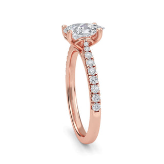 Pear Cut Classic Pavé Engagement Ring 1.0 ct