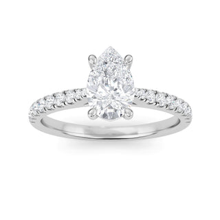Pear Cut Classic Pavé Engagement Ring 1.0 ct